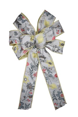 Summer Wired Wreath Bow - Stazzo - Summer Flowers - Yellow Edge - image2